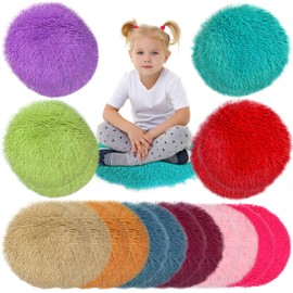 20 Pcs Kids Crazy Carpet Circle Seats Rainbow 16 Inch Round Floor Mat Kids Floor Cushions Soft Colorful Educational Classroom Rug for School Home Group Activity Learning Marker Playing Areas