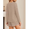 Ekouaer Waffle Knit Pajamas Sets Waffle Long Sleeve Shorts Lounge