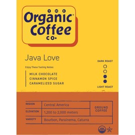 Organic Coffee Co. Java Love Ground Coffee 12 Ounce Medium Light Roast USDA Organic