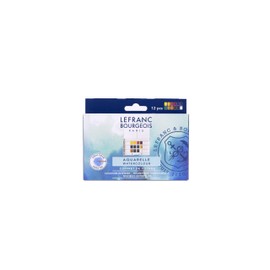 Lefranc Bourgeois Fine, Fine Watercolour 1/2 Pan Watercolour Set 12 Colours