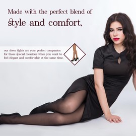 Sensi Riposo Luxury Sheer Tights for Women - 20 Denier - Elegant Sheer Luxury Support Tights - Perfect Fit, Comfortable & Durable Ladies Sheer Tights - Ideal for All Occasions - Nero - M