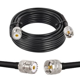 MOOKEERF 18FT RG58 PL-259 UHF Male to Female Low Loss Coax Cable for CB Radio, HAM Radio, Marine VHF, SWR Meter, Surge Protector, Walkie Talkies