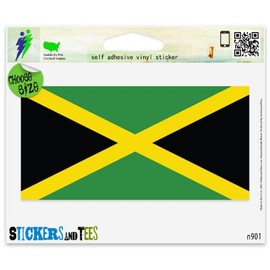 Jamaica Jamaican Flag Vinyl Car Bumper Window Sticker 3" x 2"