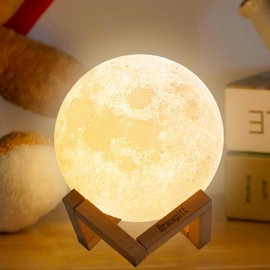 Brucepitt Moon Lamp Galaxy Lamp 5.9 Inch 16 Colors 3D Moon Light, Moon Night Light for Adults Kids Baby-Gifts for Women Girls Boys Birthday Bedroom Decorations