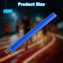 PATIKIL Reflective Slap Bands, 6 Pcs Reflector Band Snap Bracelet Armbands High Visibility Safety Reflectors Wrist Strap Strips for Night Jogging Cycling Running Hiking, Dark Blue