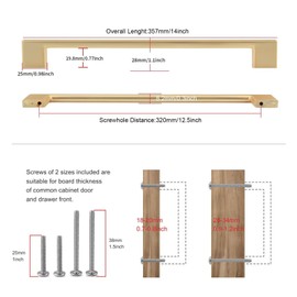 TUNNY 5 Pack Classic Cabinet Handles-12.6"/320mm Screw Spacing Champagne Bronze Furniture Hardware Handles for Kitchen Cabinets Bedroom Cabinet Pull