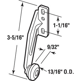 Prime-Line R 7148 13/16 In., Right Hand Drawer Track Roller (2 Pack)