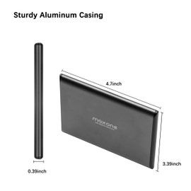 Maxone 500GB Ultra Slim Portable External Hard Drive HDD Compatible with PC, Laptop, Grey