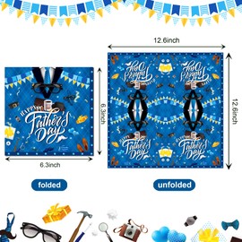 40 PCS Happy Father Day Disposable Napkins Father Day Decoration Dad Theme Decorations Best Dad Party Dinner Decoration