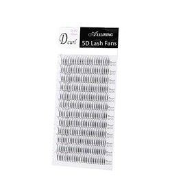 Eyelash Extension 5D Volume Lash D Curl Thickness 0.07mm by Alluring (D 0.07 x mix (7-14mm))