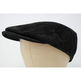 Borges & Scott The Tanner Flat Leather Cap with Soft Pigskin Lining, Midnight