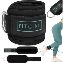 FITGIRL - Ankle Strap (Single) for Cable Machines and Resistance Bands, Work Out Cuff Attachment for Home & Gym, Glute Workouts - Kickbacks, Leg Extensions, Hip Abductors, Women Only (Mint, Single)