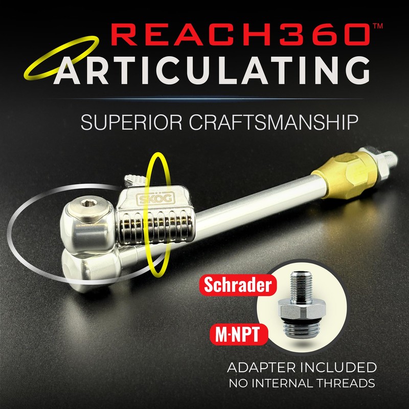 SKÖG Chuck Mates Reach360 Articulating 7-inch Extension for Tire Inflators