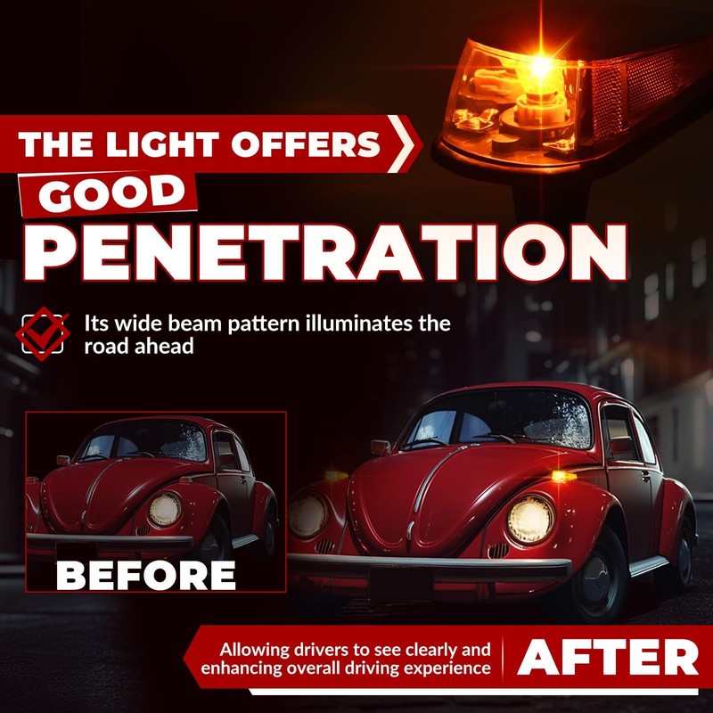 HECASA Turn Signal Light Assembly Compatible with 1970-1979 VW BUG