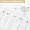 Lameirose Extra Long White Shower Curtain Fabric, Boho Shower Curtain