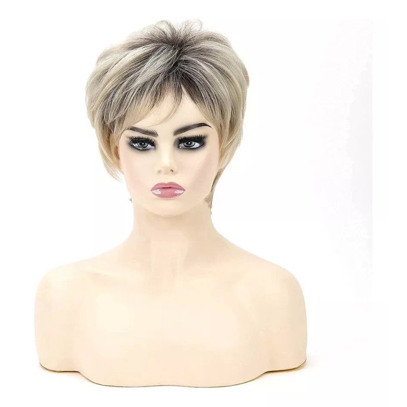 generic W Pelucas Cortas De Corte Pixie Rubio Para Mujeres