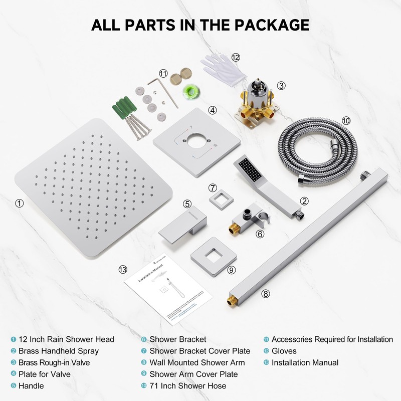 SR SUN RISE Shower Faucet Set & System - 12