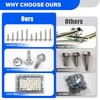 450PCS Self Tapping Screws for Metal, 410 Stainless Steel Self