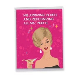 NobleWorks - Ma Peeps - Women's Birthday Greeting Card with Envelope (Big 8.5 x 11 Inch) - Adult Bluntcard, Happy Bday From All of Us J2991BDG-US