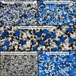 Confect Edible Sprinkles – Assorted Pack of 5 | Black, Blue & White Sprinkles Mix for Cake Decorating, Cupcakes, Cookies, and Party Desserts | Vegan, Gluten-Free, Nut-Free, Soy-Free, Dairy-Free, Palm Oil-Free- 5 Oz