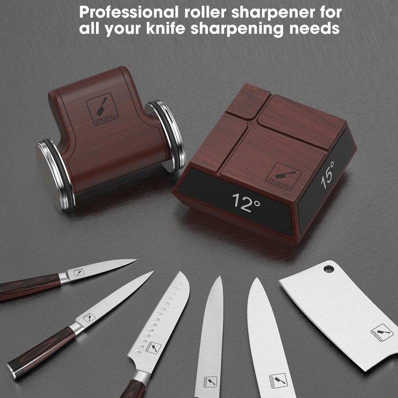 imarku Knife Sharpener, Professional Rolling Knife Sharpener with ABS Construction,