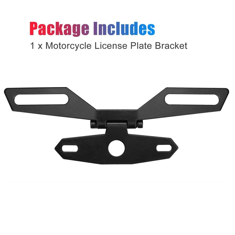 Universal Motorcycle License Plate Bracket, Adjustable Folding Mount Holder with