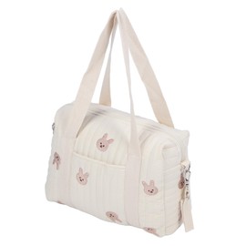 Baby Stroller Bag, Multifunctional Check Bag, Zipper Embroidery, Reusable Handbag, Nappy Bag (Rabbit Bag)