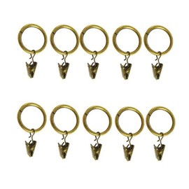 Curtain Rings with Clips 28mm Strong Metal Curtain Hanging Rings with Clips for Curtain Hanging Bronze Colour Curtains Rings and Clips 28mm Pack of 50.