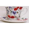 Wildflowers Meadow Tea Cup and Saucer Set Fine Bone China