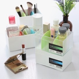 Cosmetics desk drawer organization partition multipurpose small box LEAD No. 2 Regular Transparent 4ea