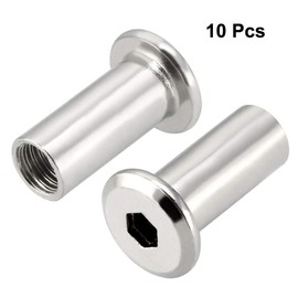 sourcing map 10pcs M8 x 20 mm Rivet Hex Socket Insert Nut Screw Posts Nickel-Plated