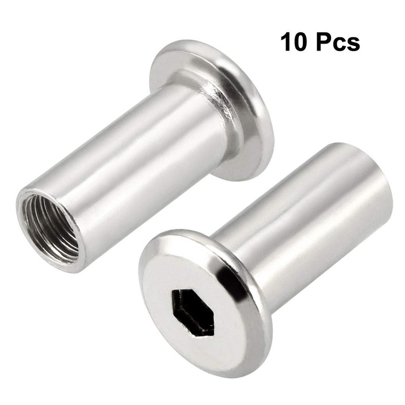 sourcing map 10pcs M8 x 20 mm Rivet Hex Socket