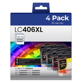 LC406XL LC406 Ink Cartridges for Brother Printer MFC-J4335DW MFC-J6955DW Compatible with Brother LC406 XL Ink Cartridges for MFC-J4335DW MFC-J6955DW MFC-J5855DW MFC-J4535DW MFC-J6555DW MFC-J5955DW