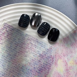 2 Sheets Number Nail Art Stickers Decals Cyberpunk Number Nail Decals Holographic Glitter Nails Decorations 3D Self-Adhesive Design Colorful Digital Nails Stickers for Women DIY Manicure Art Supplies