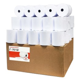 (40 Rolls) 3" x 150’ 1 Ply Bond (Non –Thermal) Made in USA STAR SP 700 Kitchen Printer Paper POS Receipt Cash Register for SRP 275 SMP 200 TMU200 MP500 NCR 2174 XR200 IMPACT Printers Requires Ribbons