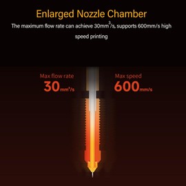 K1C Nozzle, All Metal Integrated Printer Nozzle, 30mm³/s 600mm/s 0.6mm 3D Printer Nozzle for K1C K1 Maximum for Ender 3V3