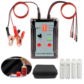 Fuel Injector Tester Cleaner 8 Pulse Modes Injector Cleaner Kit 2 Fuel Injectors Simultaneously Tester DIY Cleaning Tools with 40inch Power Cord,4 Injector Cleaner Adapter,Short Circuit Protection 12V