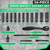 1/4" Drive Impact 56-Piece Socket Set, Standard SAE (5/32 to