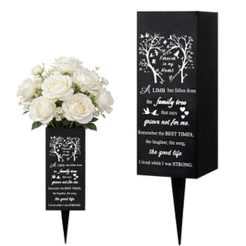 Cemetery Vases for Grave Flower Holder with Spikes,Heart Tree Grave Metal Memorial for gravesite vase,Flower Holder for Cemetery,Decor for Funeral,Memorial Gifts for Loss of Loved One Mother's Day