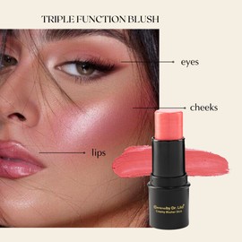 Vegan I Allergen Free Compact Illuminating Cream Blush Stick - Neutral Colors to Match Every Skin Type - (Earthy Red) EPILYNX by Dr. Liia