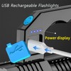 CLEZGO Flashlight Rechargeable USB High Lumens-Camping Flashlight with 4 Powerful