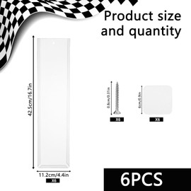 6 Pack Clear Display Case for Packaged Model Cars 16.7 x 4.4Inch Wall Storage Model Car Display Cases Holds up to 60 Cars Toy Car Storage Organizer Display Shelf Rack Compatible with Hot Wheels