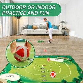 Bentex Golf Chipping Game Mat with Scoreboard Sticky Golf Practice Mats Indoor Outdoor Games for Adults and Family Golf Training Aid Equipment Backyard Games Golf