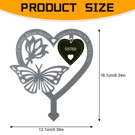 Lotsdonxia A Garden Memorial Stake, Use of Metal Plaques at Cemeteries to Honor Family and Friends, Suitable for Outdoor Sites Such As Gardens, Cemeteries and Yards(Sister)