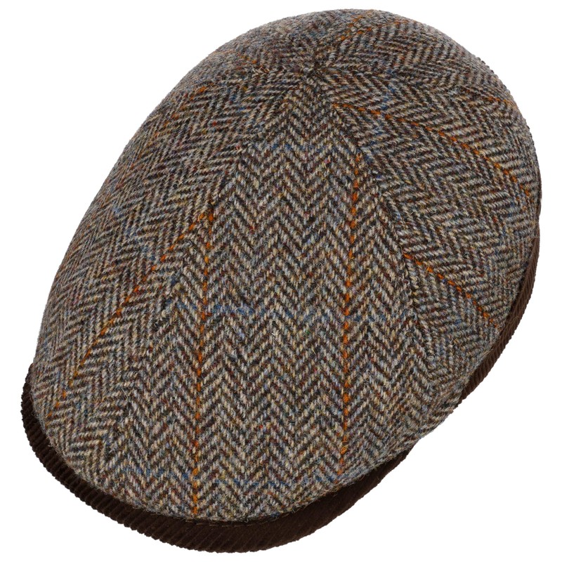 LIERYS Darnsell Harris Tweed Flat Cap - Brown Cap (54-61