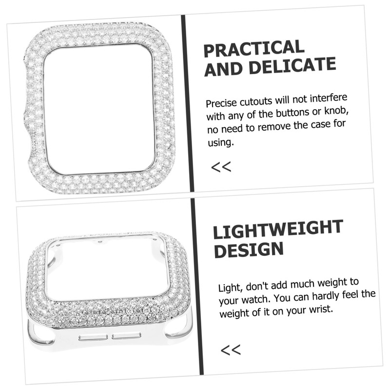 DOITOOL Shiny Rhinestone Protective Case for Smartwatch Shell Full Coverage