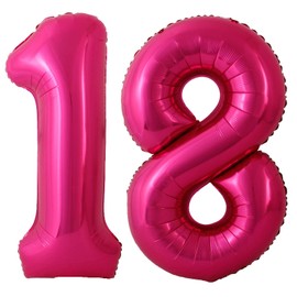 40 Inch Hot Pink 18 Number Balloons Giant 18 Balloons Hot Pink Birthday 18 Balloons 18th Birthday Anniversary Party Decorations Supplies