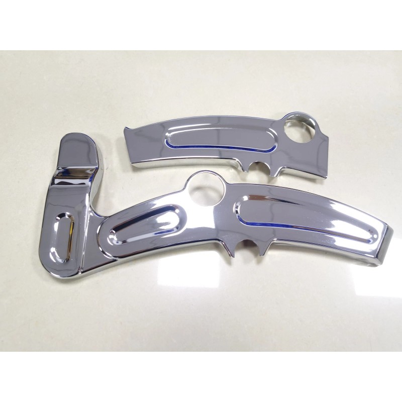 Unbranded Left&Right Boomerang Frame Cover Swingarm Nut Cap For Harley