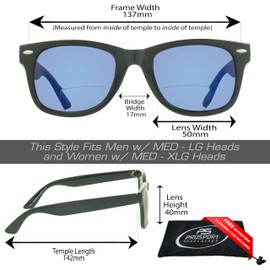 proSPORT 2 Pairs of BIFOCAL Sunglass Readers +2.25 Horn Rim Frame with Blue Flashed Mirrored Lenses for Men and Women - Glossy Black and Gloss Tortoise Frames