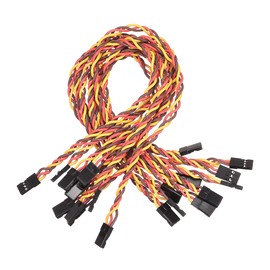 uxcell 10pcs 3-Pin Servo Extension Cable Cord Connectors Lead Wire Male to Male 22AWG 60-Cores Servo Receiver Wire